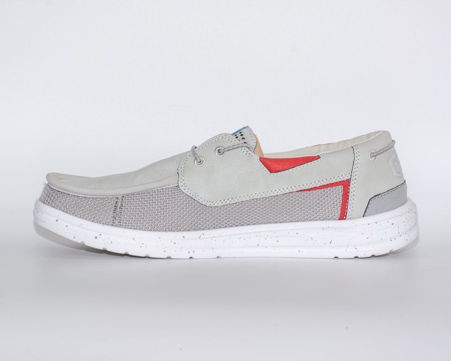 Loafers HEY DUDE Welsh Grip Mix Light Grey / White, 40153-00J-EU46, size: 46 (31 cm)