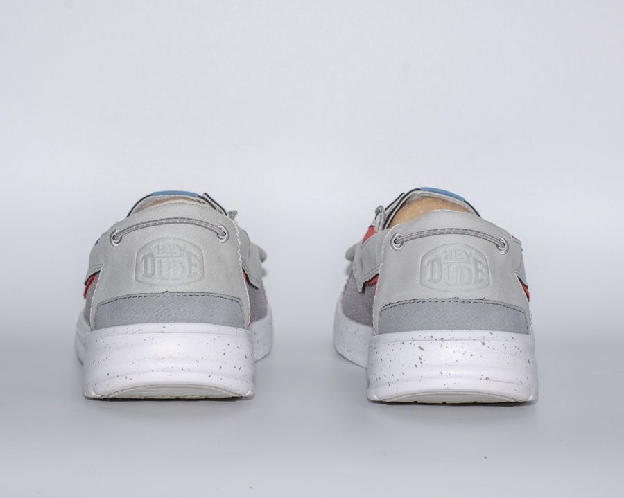 Loafers HEY DUDE Welsh Grip Mix Light Grey / White, 40153-00J-EU46, size: 46 (31 cm)
