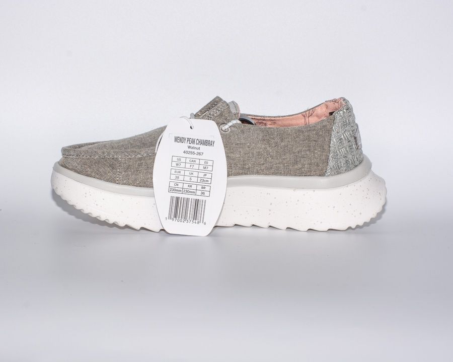 Loafers HEY DUDE Wendy Peak Chambray Walnut, 40255-267-EU38, size: 38 (23 cm)