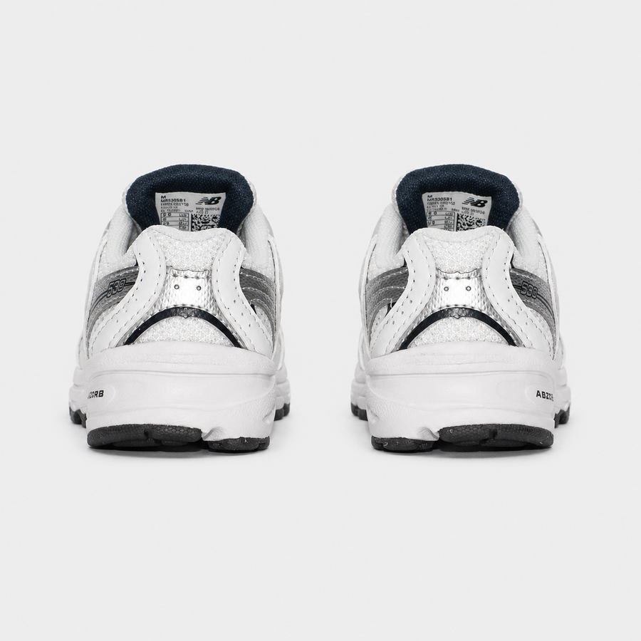 Оригінальні дитячі кросівки New Balance 530 Bungee Lace NB White / Natural Indigo / Silver Metallic, IZ530SB1, розмір: 25,5 (15 см) IZ530SB1-EU25 фото
