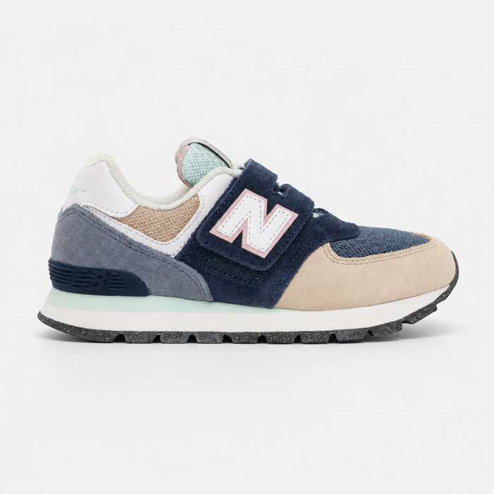 Оригінальні дитячі кросівки New Balance 574 Hook & Loop Navy / Beige / White, PV574DN2, розмір: 31 (18,5 см) PV574DN2-EU31 фото