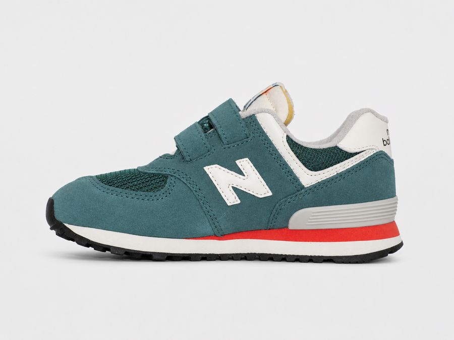 Оригінальні дитячі кросівки New Balance 574 Hook & Loop Black / Marsh Green, PV574RBG, розмір: 31 (18,5 см) PV574RBG-EU31Green фото
