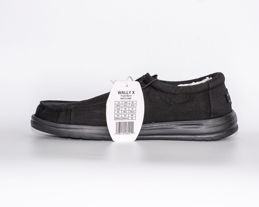 Мокасини HEY DUDE Wally X Black / White, 44573-0WC-EU45, розмір: 45 (30 см) 44573-0WC-EU45 фото